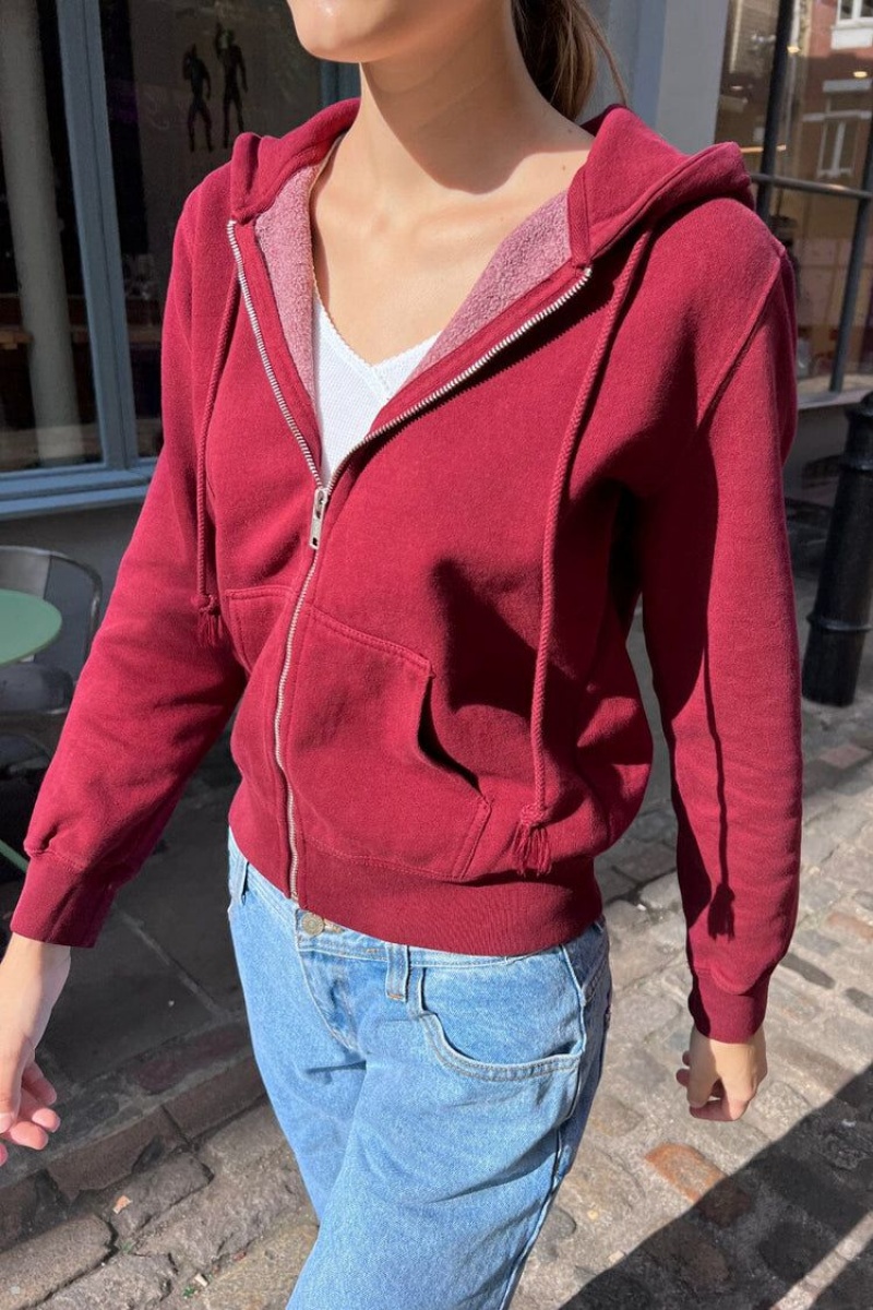 Sweat a Capuche Brandy Melville Christy Bordeaux | TYQ-27176355